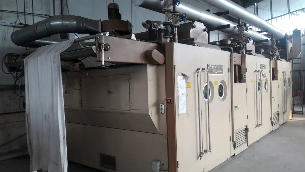 Stenter frame in a finishing plant